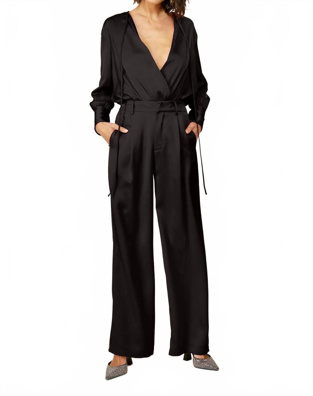 NEW LINE AND DOT miki relaxed wide leg pants in black